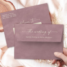 Tarjeta de Invitación de Boda Ophelia Dusty Pink A