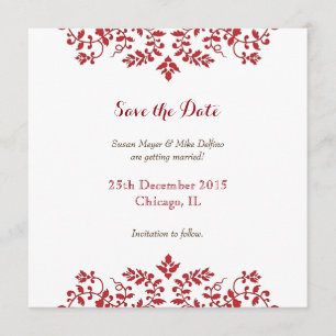 Tarjeta de invitación de boda para guardar la fech