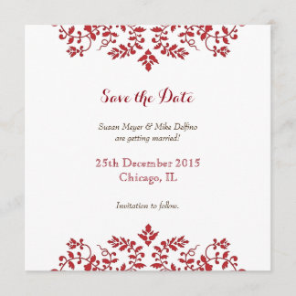 Tarjeta de invitación de boda para guardar la fech