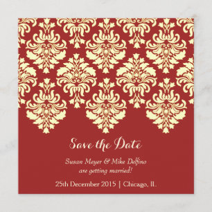 Tarjeta de invitación de boda para guardar la fech