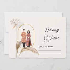 Tarjeta de Invitación de Boda para Guardar la Fech