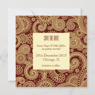 Tarjeta de invitación de boda para guardar la fech