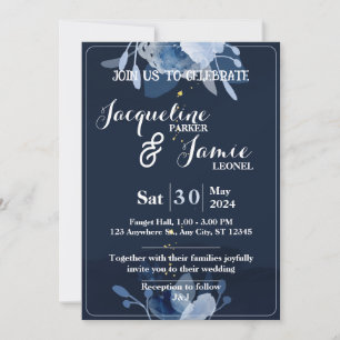 Tarjeta de invitación de boda Pastel acuarela