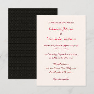 Tarjeta de Invitación de Boda Personalizada Simple