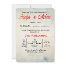Tarjeta de invitación de boda plana