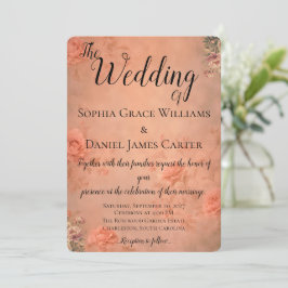 Tarjeta de invitación de boda plana