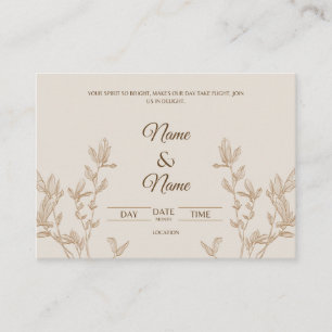 Tarjeta de Invitación de Boda Poética