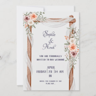 Tarjeta de invitación de boda Puerta de rosas