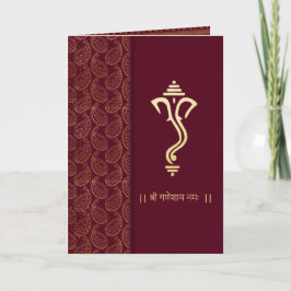 Tarjeta de invitación de boda real india de Ganesh
