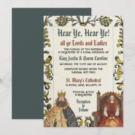 Tarjeta de Invitación de Boda Real Renacentista Me