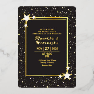 Tarjeta de invitación de boda Relieve metalizado d
