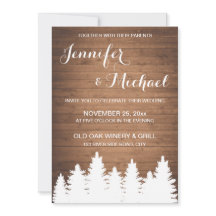 Tarjeta de invitación de boda rústica para bosques
