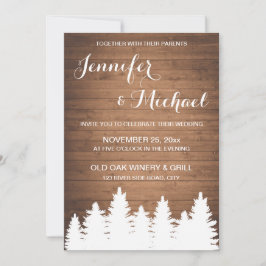 Tarjeta de invitación de boda rústica para bosques