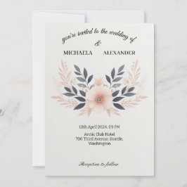 Tarjeta de invitación de boda simple