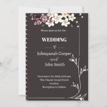 Tarjeta de invitación de boda simple