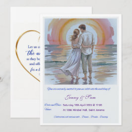 Tarjeta de Invitación de Boda Simple Boho