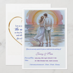 Tarjeta de Invitación de Boda Simple Boho