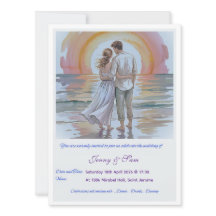 Tarjeta de Invitación de Boda Simple Boho