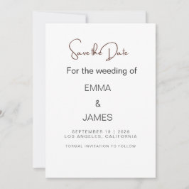 Tarjeta de invitación de boda simple personalizada