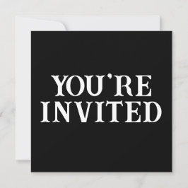 Tarjeta de invitación de boda sofisticada en negro