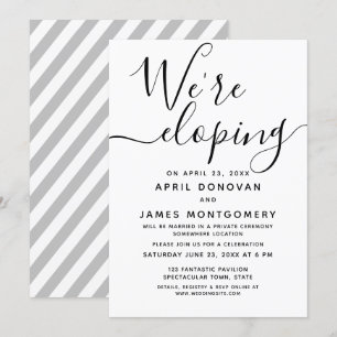 Tarjeta de Invitación de Boda Tipografía Nos Escap