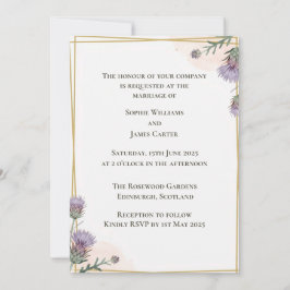 Tarjeta de Invitación de Boda Tradicional Escocesa