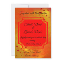 Tarjeta de Invitación de Boda Tradicional Roja y A