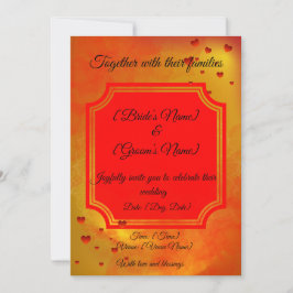 Tarjeta de Invitación de Boda Tradicional Roja y A