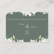 Tarjeta de Invitación de Boda Verde y Blanca