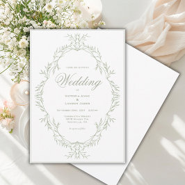 Tarjeta de Invitación de Boda Vintage con Marco de