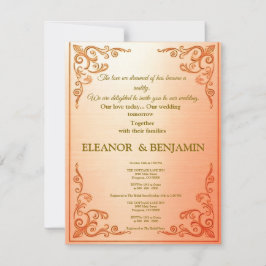 Tarjeta de Invitación de Boda Vintage Elegante – O