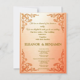 Tarjeta de Invitación de Boda Vintage Elegante – O