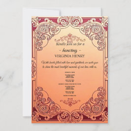 Tarjeta de Invitación de Boda Vintage Elegante – O