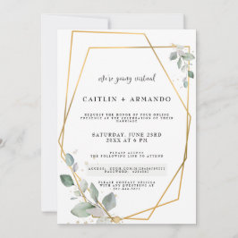 Tarjeta de Invitación de Boda Virtual Geométrica D