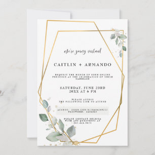 Tarjeta de Invitación de Boda Virtual Geométrica D