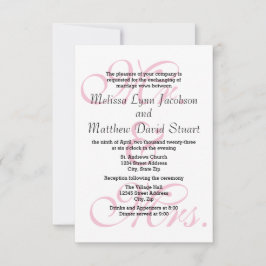 Tarjeta de invitación de boda y recepción para Sr.
