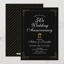 Tarjeta de Invitación de Bodas de Oro 50 Aniversar