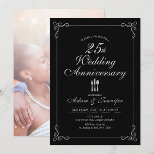 Tarjeta de invitación de bodas de plata 25 anivers