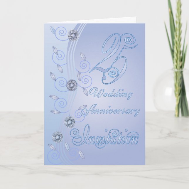 Tarjeta de Invitación de Bodas de Plata 25 Años (Anverso)