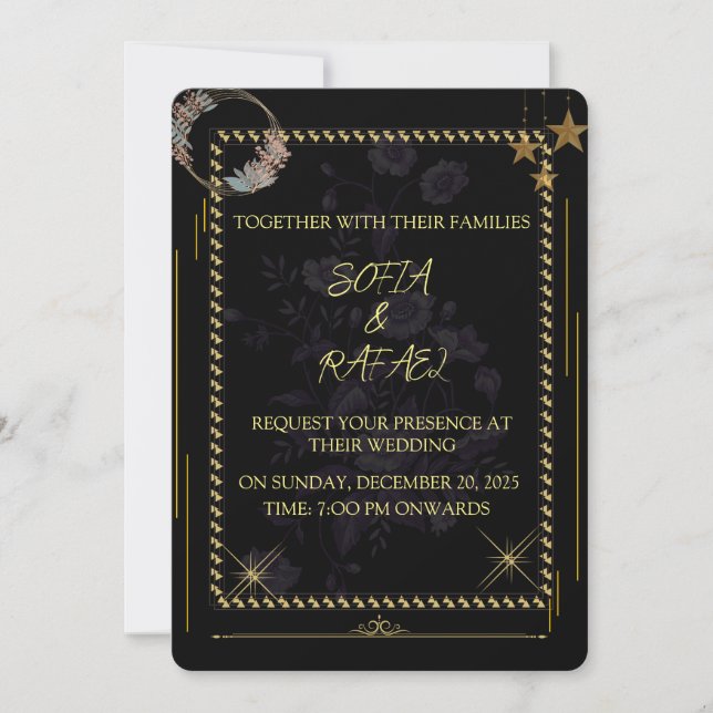 TARJETA DE INVITACIÓN DE BODAS ELEGANTE (Anverso)