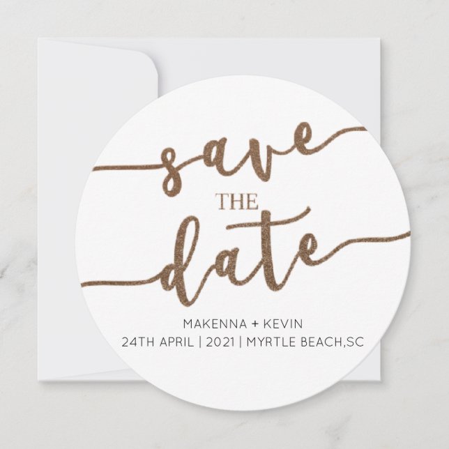 TARJETA DE INVITACIÓN DE BODAS GUARDA LA FECHA (Anverso)