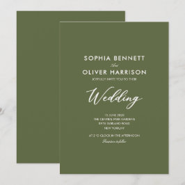 TARJETA DE INVITACIÓN DE BODAS SENCILLA DE COLOR V