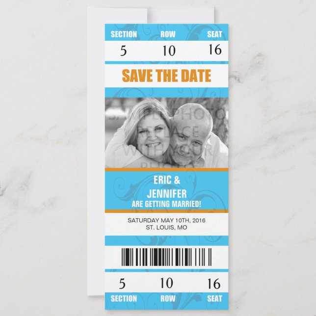 TARJETA DE INVITACIÓN DE BODAS TEMÁTICA DEPORTIVA/ (Anverso)