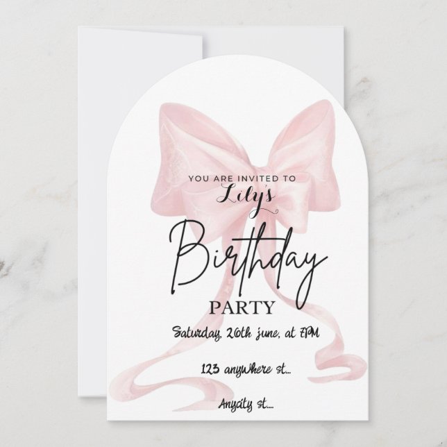 Tarjeta de invitación de Bow (Anverso)