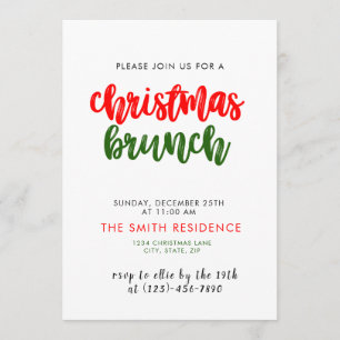 Tarjeta de invitación de brunch de vacaciones para