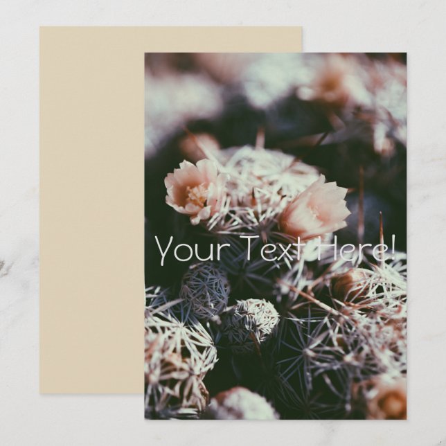 Tarjeta de Invitación de Cactus Personalizada para (Anverso / Reverso)