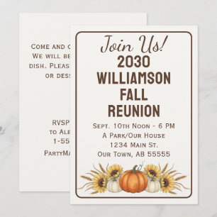 Tarjeta de Invitación de Calabaza y Girasol para R