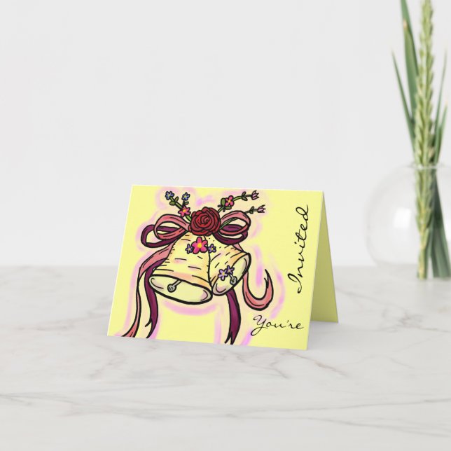 tarjeta de invitación de campana de boda (Anverso)