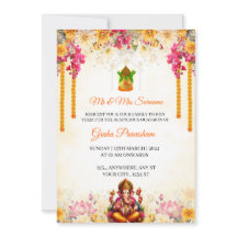 Tarjeta de Invitación de Casa Nueva India, Gruha P