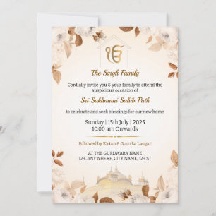 Tarjeta de Invitación de Casa Nueva Sikh, Sukhmani